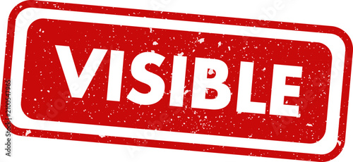 Red rubber stamp with 'visible' text isolated on white background