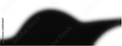 Obraz na plátne Black halftone dots forming abstract shape on white background with halftone des
