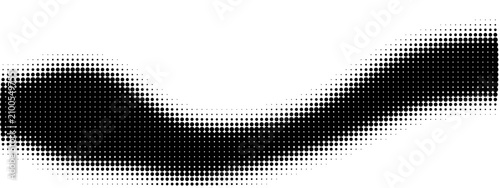 Halftone design with black dots on white background with varying sizes white design composed with monochrome