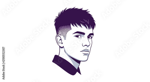 Fotografie Young man with short hair portrait.