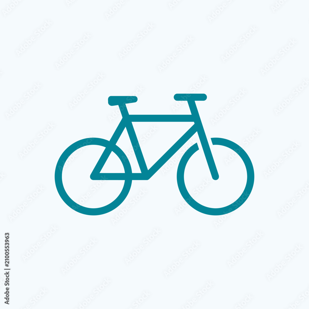 Fototapeta premium Teal bicycle icon on white background.