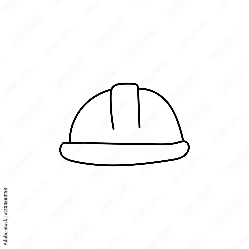 Fototapeta premium Csrtoon helmet contruction element design. labour day