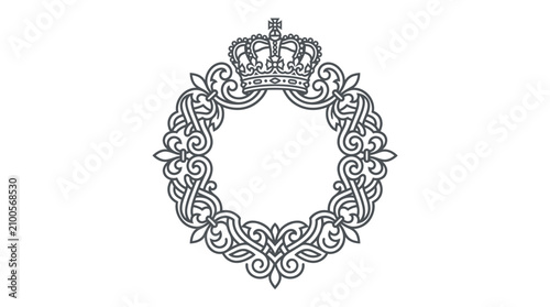 Εκτύπωση καμβά Crown Decorative Royalty Symbol Emblem.