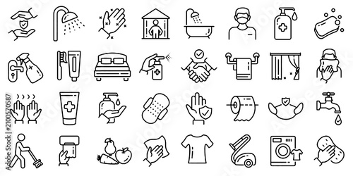 Obraz na plátně Hygiene icon set