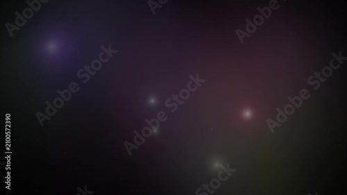 This abstract background features a seamless, looping pattern of blurry lights in deep purple and black tones.