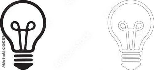 Fotografía Electric incandescent bulb vector icon filled and outline, bright light source and new idea symbol
