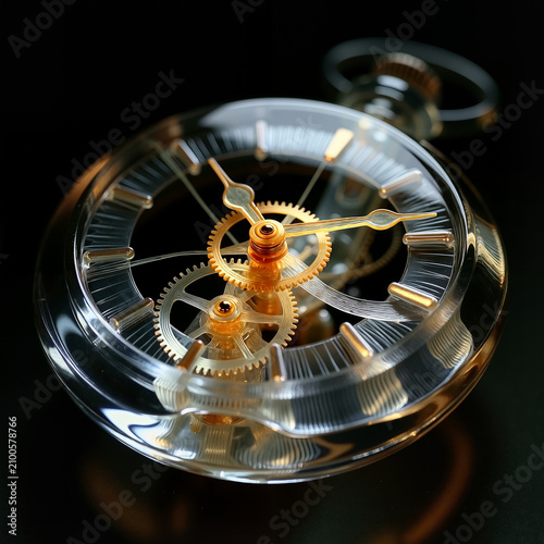 Vintage mechanical pocket watch with intricate gears and design  