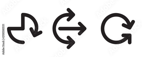 Foto Arrows set circular refresh reload repeat back next direction movement symbols