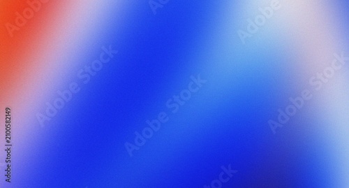 Schilderij op canvas Dynamic blue and white grainy gradient background with red accents and soft light leaks creating energetic motion feel for technology presentations or athletic brand design posters