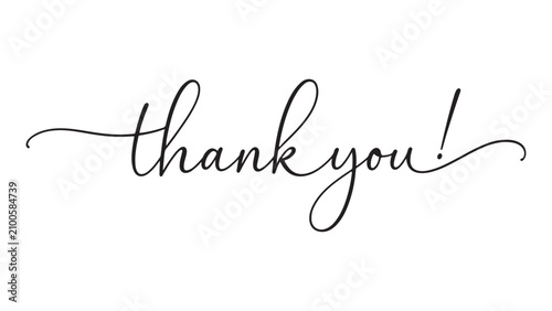 Fotografie Elegant handwritten thank you message with cursive script on transparent backgro