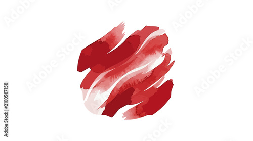 Abstract red watercolor paint brush stroke splash on white background