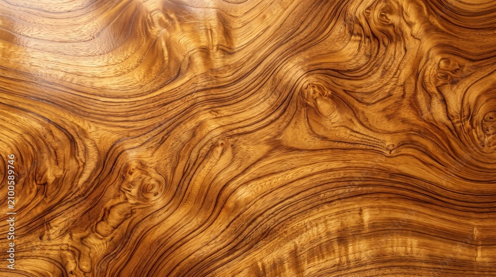 Fototapeta premium Close-up of beautiful wavy wooden surface texture with natural grains.