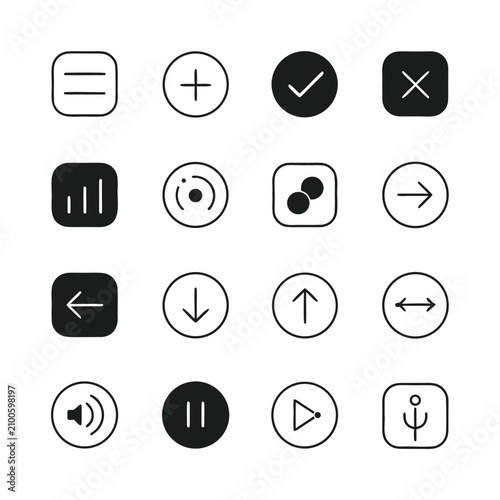 Modern Outline Web User Interface Icons Set