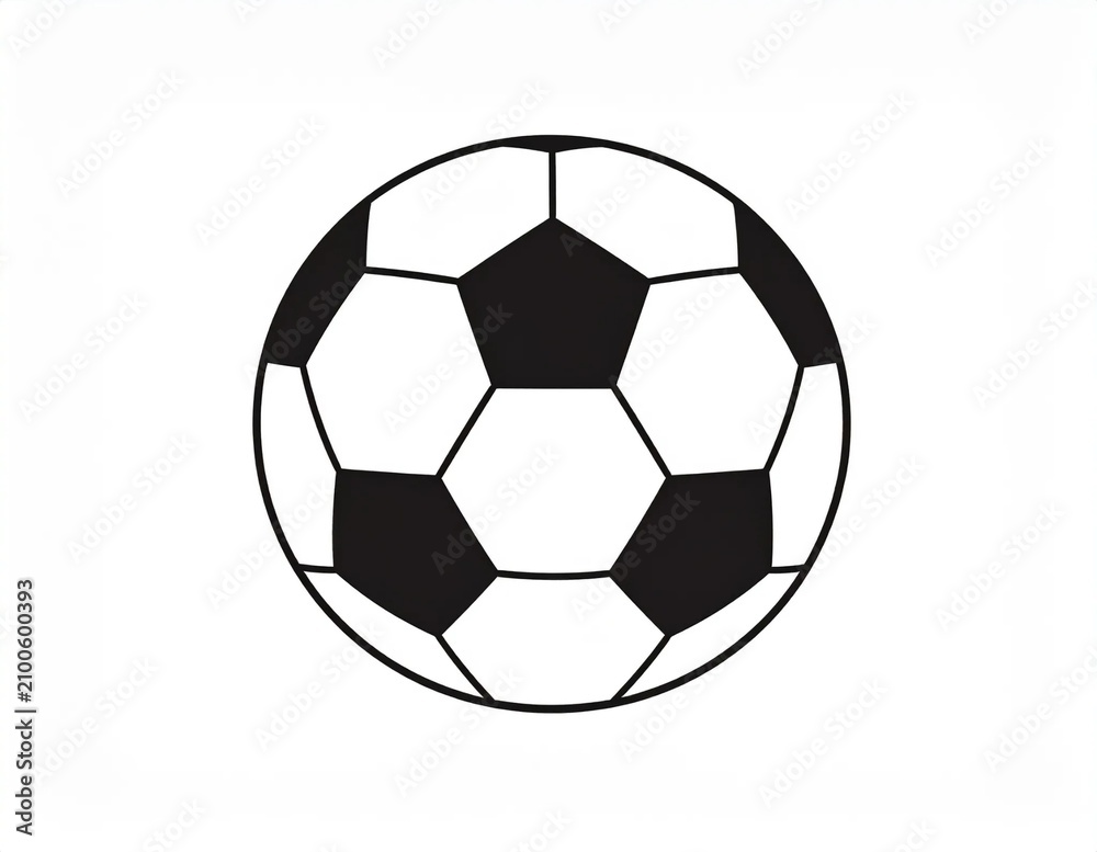Naklejka premium Classic Black and White Soccer Ball Graphic
