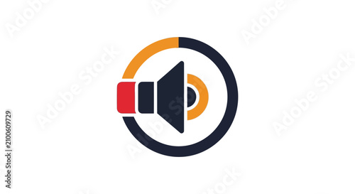 Φωτογραφία Speaker volume icon inside circular progress bar ring.