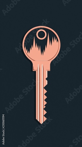 House key with jagged market chart real estate volatility concept