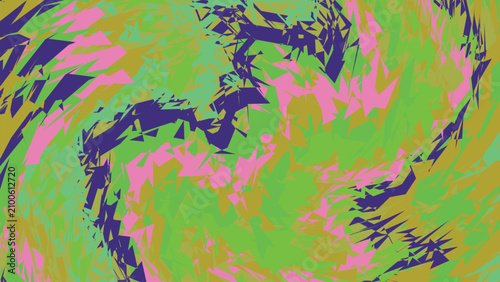 Foto Chaotic abstract background featuring sharp jagged triangular shapes in vibrant green pink and dark blue colors for energetic visual art