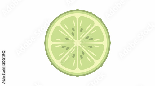 Obraz na plátně A vibrant lime slice with seeds on a white table indoors