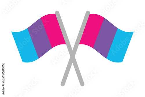 Cuadro en lienzo The flag has three vertical stripes, pink representing femininity and womanhood, blue representing masculinity and manhood, and purple representing androgyny, a mix of the two