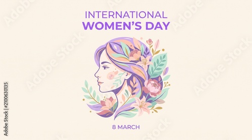 International women's day colorful profile illustration