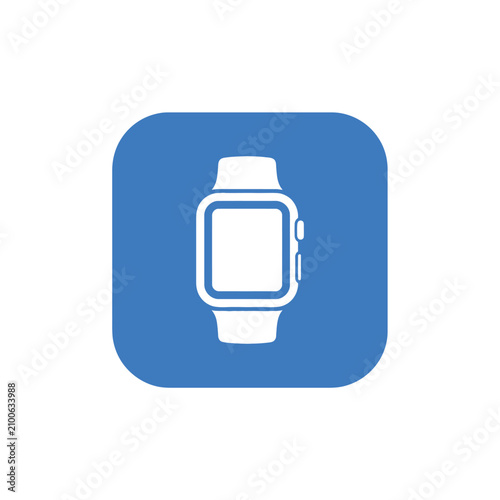 Minimalist smartwatch icon representing wearable technology and digital time.