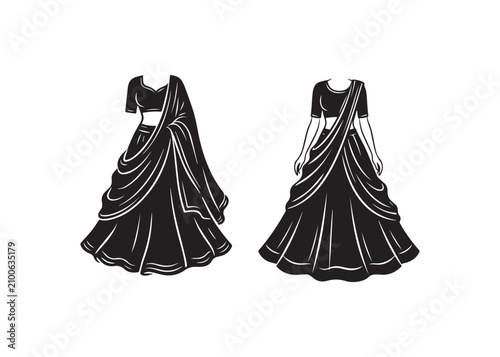 Traditional indian sari dresses for women in formal events and weddings