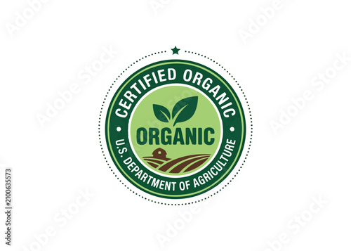 US Department of Agriculture certified organic logo seal sticker