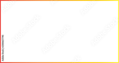 Empty white rectangle with red and yellow border isolated on transparent background