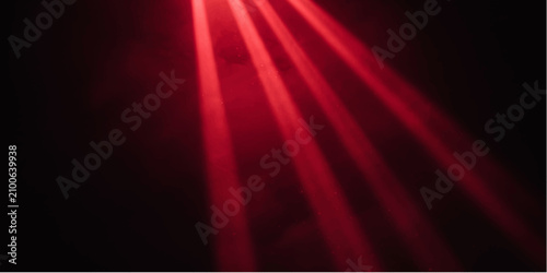 Photos Dramatic red light beams cut through the darkness, creating an atmospheric and mysterious ambiance