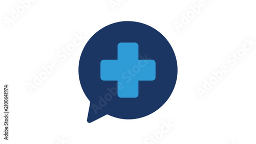 Medical Chat Icon Vector Illustration with Healthcare Cross for Online Consultation and Health Support