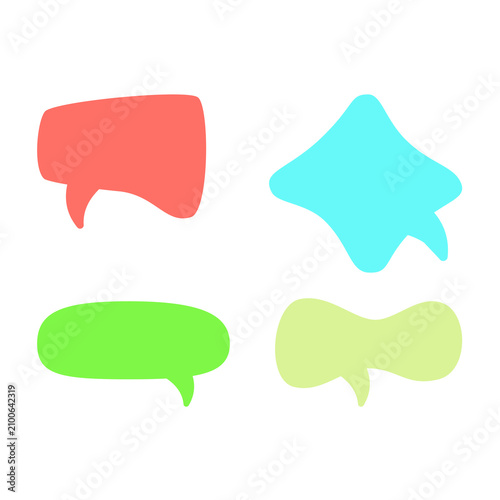 Colorful speech bubbles for chat and dialogue on transparent background PNG