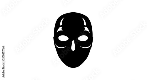 Canvas Print Black Mask with Cut Out Eyes.