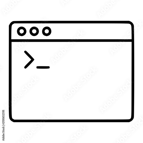 Bilde på lerret Precise hand-drawn minimalist vector icon illustration featuring a terminal wind