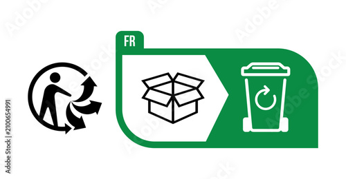 Triman Logo for the recycling of box in France Vector Sign