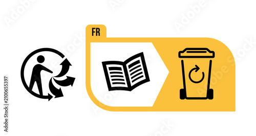Triman logo information recyclable france logo vector sign
