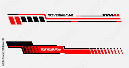 New style of car stripes for automobile decoration. Car side decoration. Car race stripes. Racing line sticker design. Graphic sport decal vinyl element.