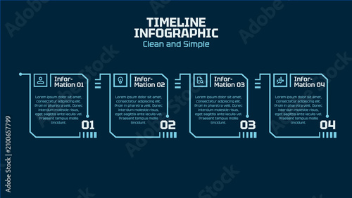 Futuristic style of timeline infographics options banner. Four options infographic. Four items infographic. 4 steps infographic. Modern design template for infographics. 
