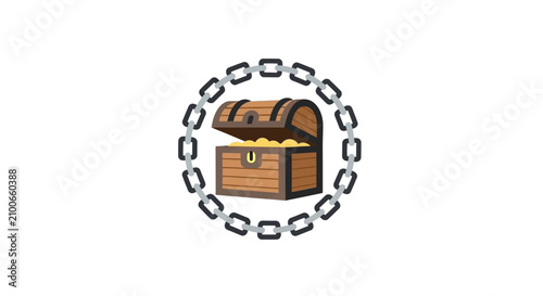 Treasure chest with gold coins inside.