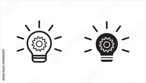 Creative light bulb icon set, collection in multiple outline styles. Perfect for innovation, brainstorming, creativity, business ideas, startup concepts, education, and inspiration.
