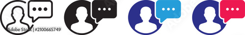 Konstfotografi User chat icon set, profile avatar with speech bubble symbol for communication,