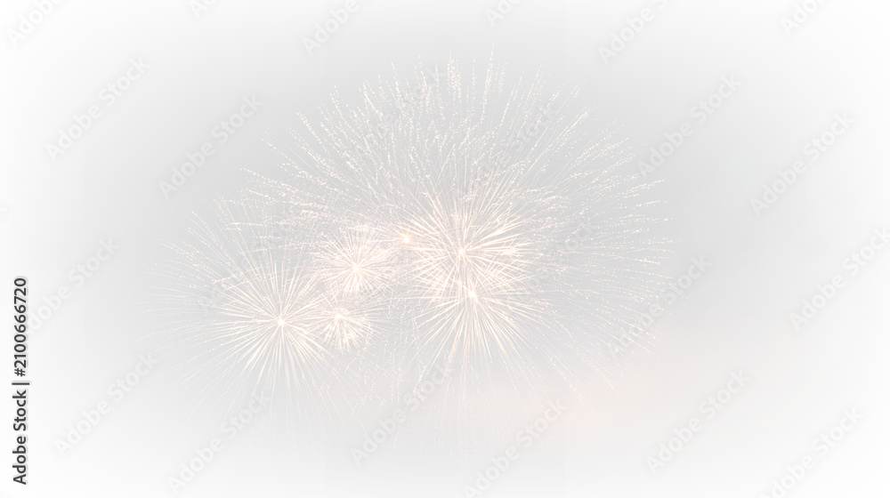 Obraz premium Bright fireworkburst on transparent background with glowing particles spreading outwards at night