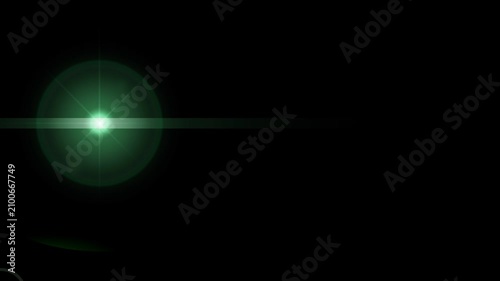 Green Light on Black Background.