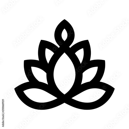 Valokuva Stylized lotus flower silhouette icon representing purity and nature