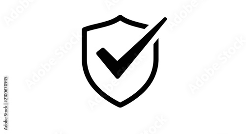 Obraz na plátně Shield with checkmark icon symbol.