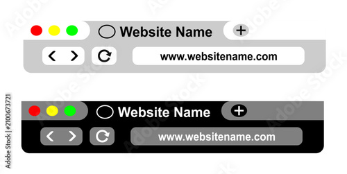 Foto Modern web browser interface design templates with address bar navigation icons