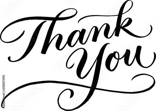 Elegant 'thank you' calligraphy perfect for cards gifts and appreciation messages