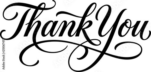 Elegant 'thank you' calligraphy perfect for cards gifts appreciation designs
