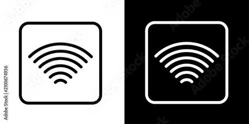Obraz na płótnie WiFi signal icon in square frame, for internet connectivity, wireless network, a