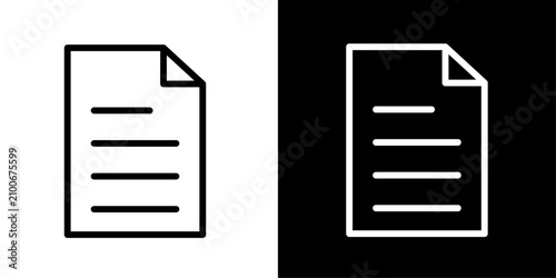 Photos Document icon with folded corner and text lines, for file management, note-takin