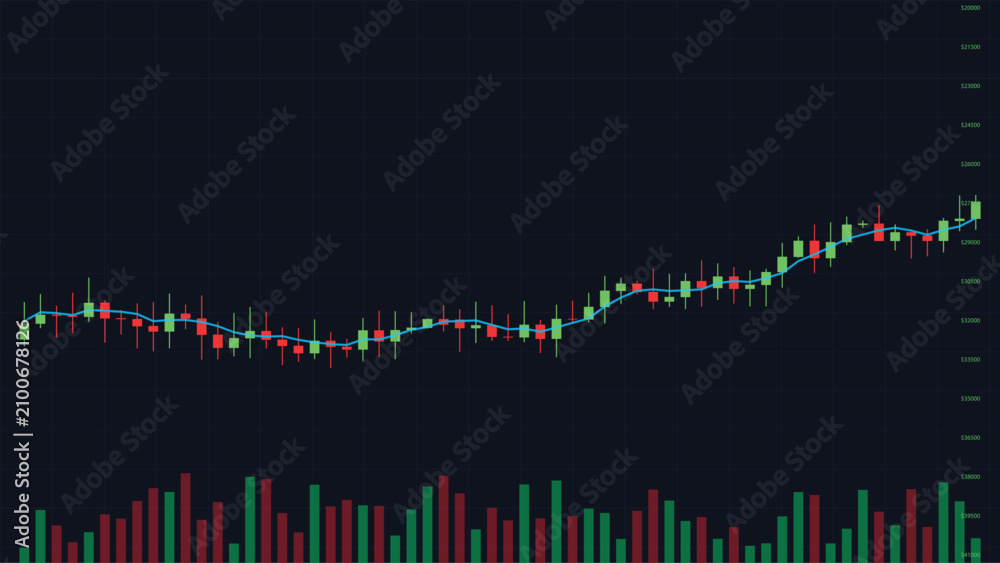 Fototapeta premium Financial Stock Market Candlestick Chart Crypto Trading Background